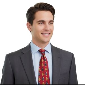 Harrods By John Comfort Of London Rare Teddy Bear Silk Tie